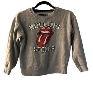 Rolling Stones Sweatshirt Graphic Band Tee Heather Gray‎ Crew Neck